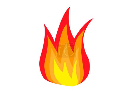 Illustration for Warm fire flame on white background. - Royalty Free Image