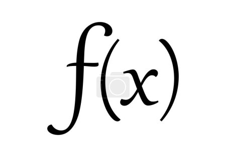 Illustration for Black icon of mathematical functions on white background. - Royalty Free Image