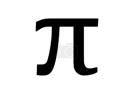 Illustration for Pi number black icon on white background. - Royalty Free Image