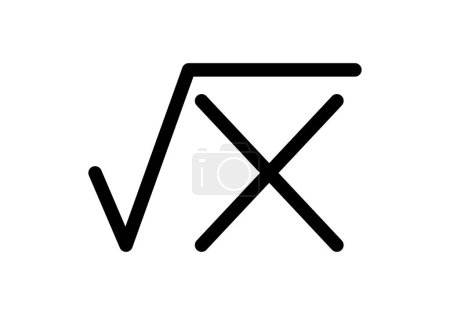 Mathematische Quadratwurzeln schwarzes Symbol