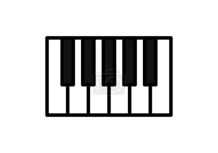 Piano keyboard black icon on white background.