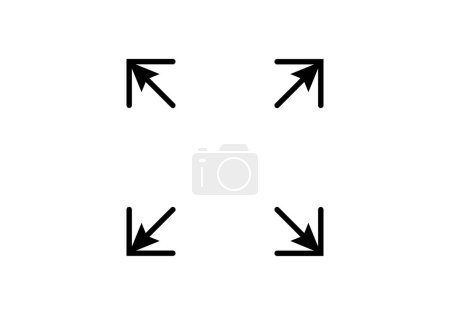 Schwarzes Symbol, um Bild oder Video auf Vollbild zu erweitern.