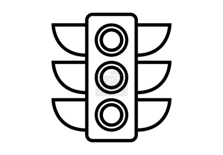 Black icon of a traffic light on white background.