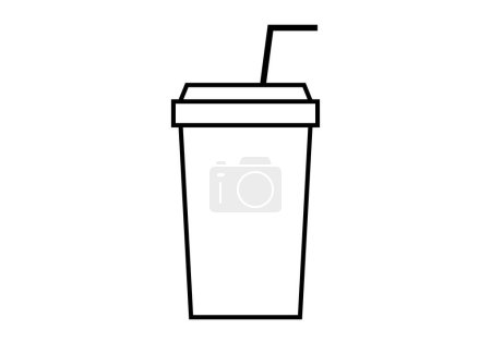 Black soda glass icon on white background.