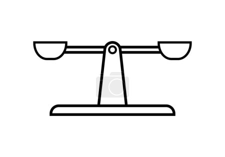 Black icon of balance scale on white background.