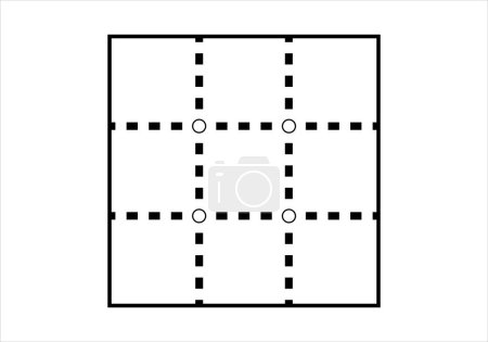 Grid with dashed lines and circular points at the vertices.