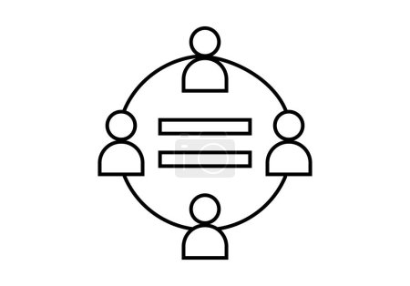 icône de profil utilisateur noir en cercle avec icône égale représentant l'égalité.