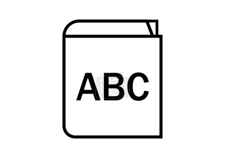 Dictionary black icon with abc cover
