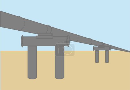 Oil pipelines crossing a desert.