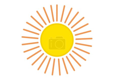 Icon of a yellow sun with orange rays