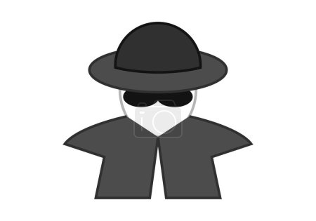 Spy and investigator black icon