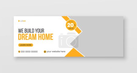 Konstruktion facebook cover design, home repair social media banner, web banner ads template.