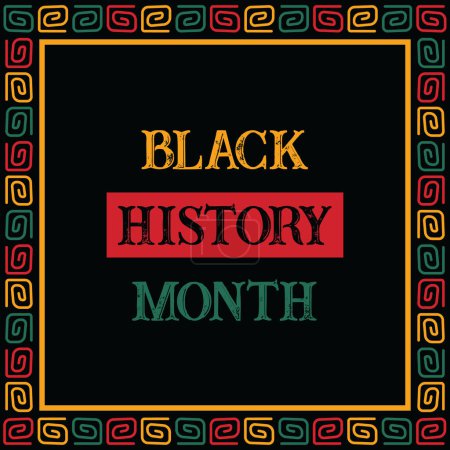 Photo for Black History Month Flat Illustration - Royalty Free Image