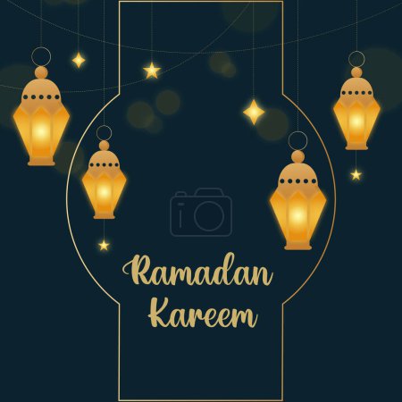 Photo for Ramadan Kareem Poster Flat Illustration - Royalty Free Image