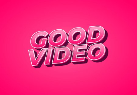 Gutes Video. Text-Effekt-Design in auffälliger Farbe mit 3D-Effekt
