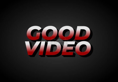 Good video. Text effect design in eye catching color with 3D look effect