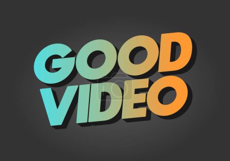 Good video. Text effect design in eye catching color with 3D look effect