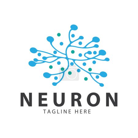 Téléchargez les illustrations : Neuron logo or nerve cell logo design,molecule logo illustration template icon with vector concept - en licence libre de droit