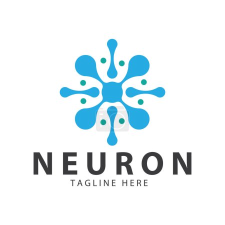 Téléchargez les illustrations : Neuron logo or nerve cell logo design,molecule logo illustration template icon with vector concept - en licence libre de droit