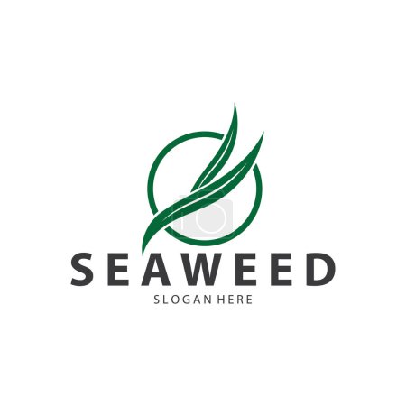 Illustration for Seaweed logo  coral logo  simple leaf logo  underwater plant vector  design vector - Royalty Free Image