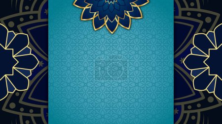 Photo for Golden arabesque arabis style islamic ornamental mandala pattern background with empty space. Paper style islamic background. - Royalty Free Image