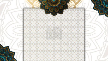 Goldene Arabeske arabis Stil islamische ornamentale Mandala-Muster Hintergrund mit leeren Raum. Islamischer Hintergrund im Papierstil.