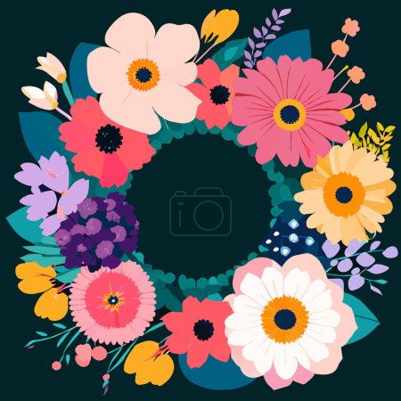 Téléchargez les photos : Une couronne de printemps faite de fleurs - en image libre de droit