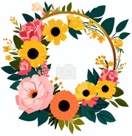 Téléchargez les photos : Une couronne de printemps faite de fleurs. - en image libre de droit