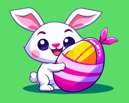 Téléchargez les photos : Un lapin de Pâques avec un gros œuf - en image libre de droit