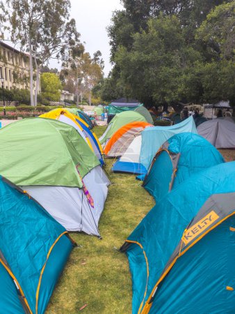 Photo for Los Angeles, CA - April 30, 2024:  Student encampment on the campus of Occidental College - Royalty Free Image