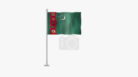 Téléchargez les photos : Polonais Drapeau du Turkménistan, Drapeau du Turkménistan, Turkménistan Drapeau Polonais agitant le vent sur fond blanc. - en image libre de droit