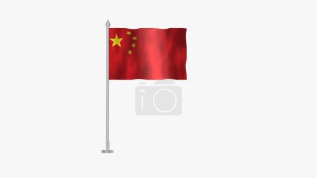 Téléchargez les photos : Drapeau Polonais de Chine, Chine Drapeau Polonais agitant dans le vent sur fond blanc. Drapeau de Chine, Drapeau de Chine. - en image libre de droit
