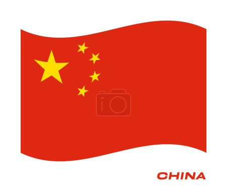 Foto de Bandera de China, Bandera de China, Bandera nacional de China. ondulada bandera de China. - Imagen libre de derechos