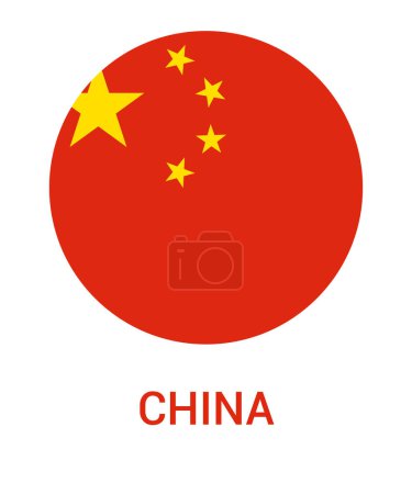 Foto de Bandera de China, Bandera de China, Bandera nacional de China. bandera círculo de China. - Imagen libre de derechos