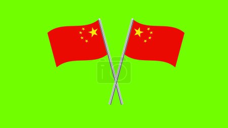 Foto de Bandera de China, Bandera de China, Bandera nacional de China. bandera de mesa cruzada de China. - Imagen libre de derechos