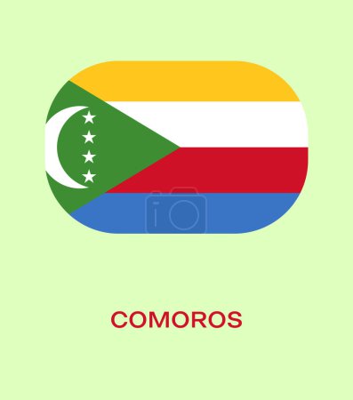 Photo for Flag Of Comoros, Comoros flag, National flag of Comoros. button style flag of Comoros. - Royalty Free Image