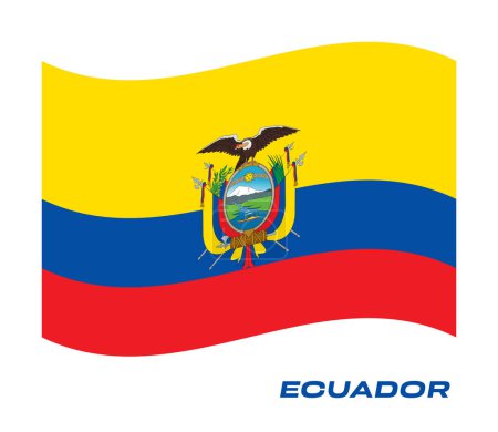 Téléchargez les photos : Drapeau de l'Équateur, drapeau de l'Équateur, drapeau national de l'Équateur. drapeau ondulé de l'Équateur. - en image libre de droit