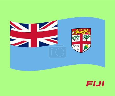 Foto de Bandera de Fiyi, bandera de Fiyi, bandera nacional de Fiyi. ondulada bandera de Fiji. - Imagen libre de derechos
