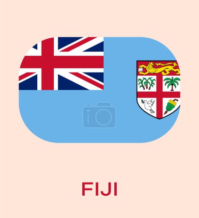 Foto de Bandera de Fiyi, bandera de Fiyi, bandera nacional de Fiyi. bandera de estilo botón de Fiji. - Imagen libre de derechos
