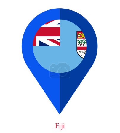Foto de Bandera de Fiyi, bandera de Fiyi, bandera nacional de Fiyi. mapa pin bandera de Fiji. - Imagen libre de derechos