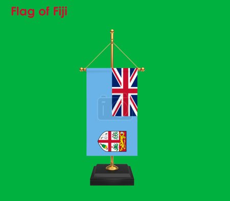 Foto de Bandera de Fiyi, bandera de Fiyi, bandera nacional de Fiyi. bandera de mesa de Fiji. - Imagen libre de derechos