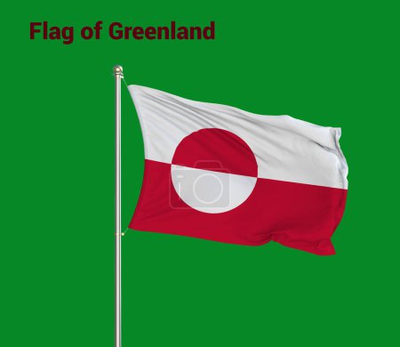 Foto de Bandera de Groenlandia, Bandera de Groenlandia, Bandera nacional de Groenlandia. pole flag de Groenlandia. - Imagen libre de derechos
