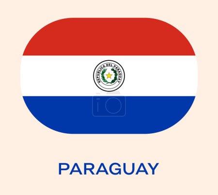 Drapeau du Paraguay, drapeau du Paraguay, drapeau national du Paraguay. drapeau style bouton du Paraguay.