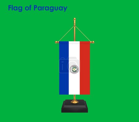 Flagge Paraguays, Flagge Paraguays, Nationalflagge Paraguays. Tischfahne von Paraguay.