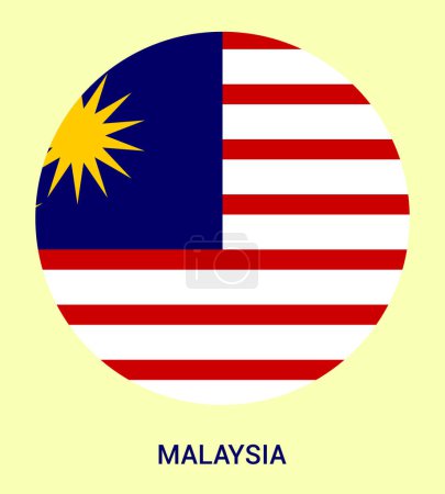 Foto de Bandera de Malasia, Bandera de Malasia, Bandera nacional de Malasia. Bandera de Circle de Malasia. - Imagen libre de derechos