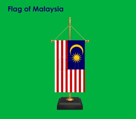 Foto de Bandera de Malasia, Bandera de Malasia, Bandera nacional de Malasia. pabellón de mesa de Malasia. - Imagen libre de derechos