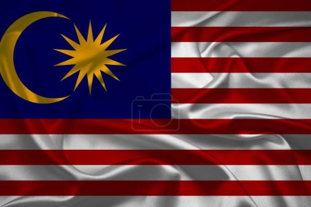 Foto de Bandera de Malasia, Bandera de Malasia, Bandera nacional de Malasia. bandera de tela de Malasia. - Imagen libre de derechos