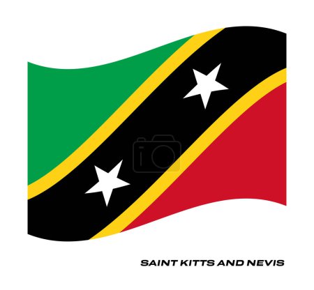 Flag Of Saint Kitts and Nevis, Saint Kitts and Nevis flag, National flag of Saint Kitts and Nevis. wavy flag of Saint Kitts and Nevis.