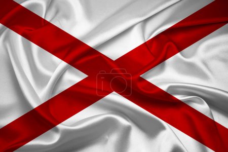 Foto de Bandera de San Patricio, Bandera de San Patricio, Bandera nacional de San Patricio. Tela y textura Bandera de Saint Patrick. - Imagen libre de derechos