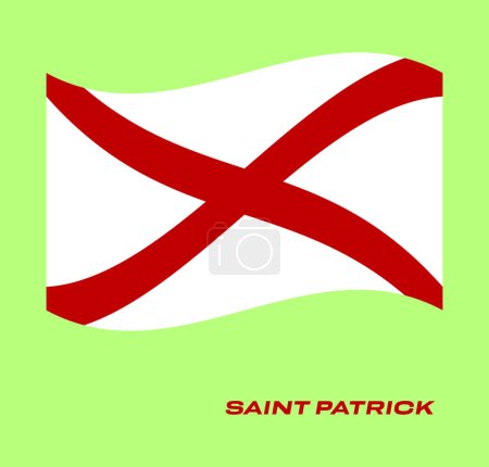 Foto de Bandera de San Patricio, Bandera de San Patricio, Bandera nacional de San Patricio. ondulada bandera de San Patricio. - Imagen libre de derechos